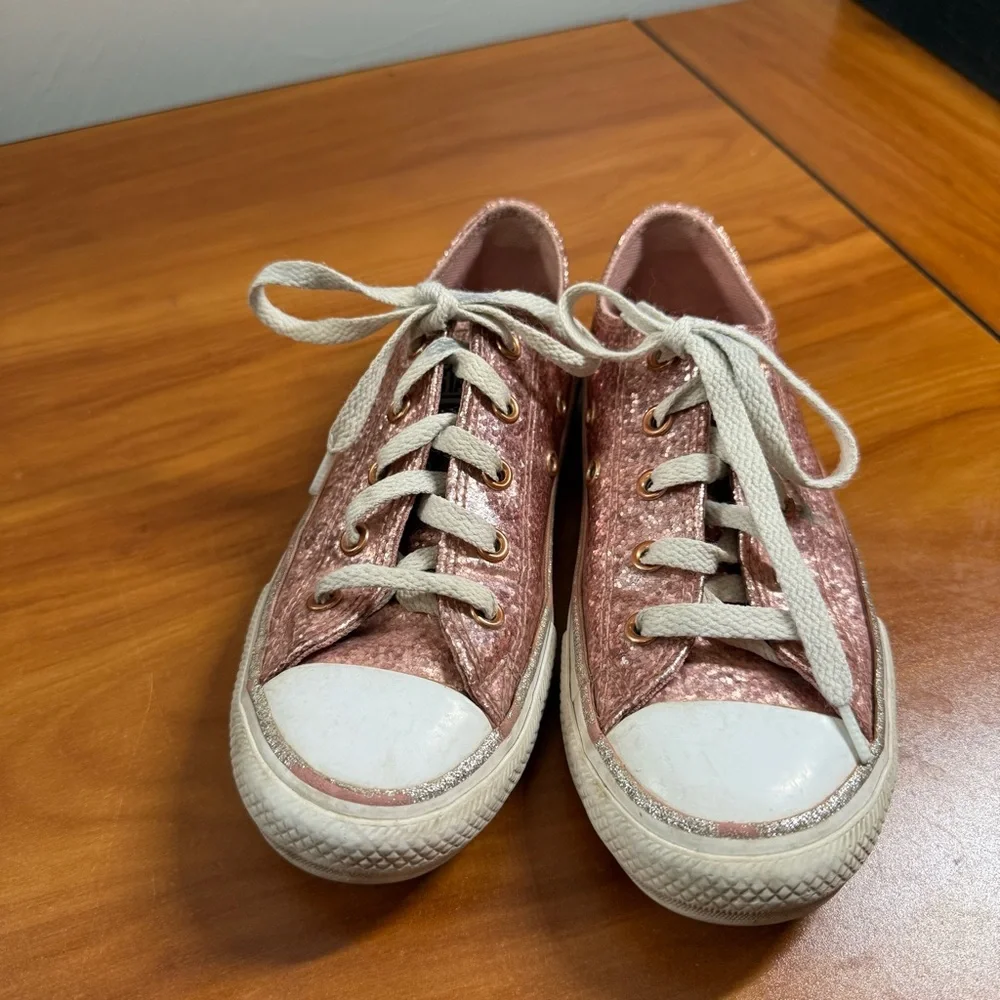 Converse Chuck Taylor All Star Low Top Pink‎ Sparkles Sneakers Girls 1